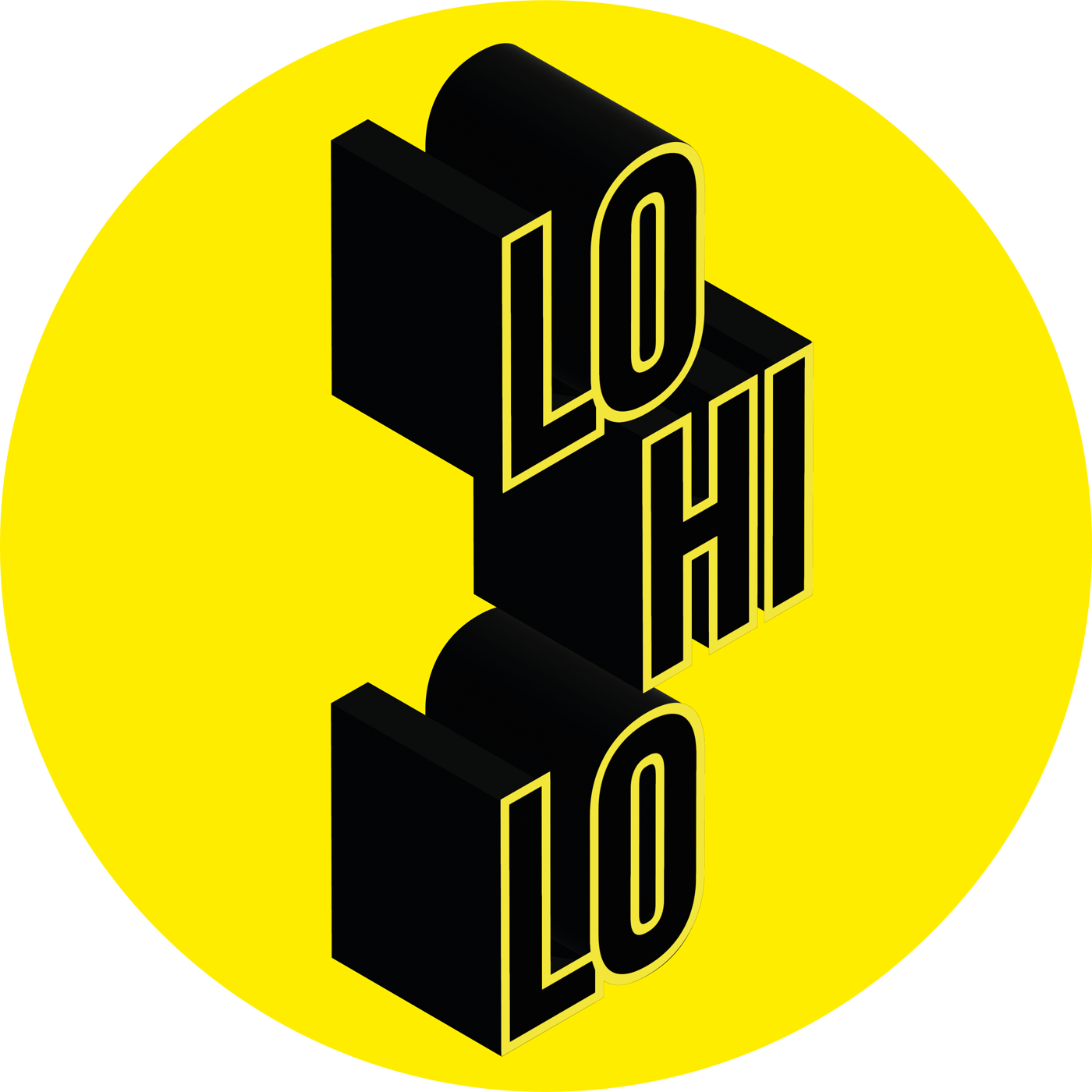 Lo-Hi-Lo yellow and black logo