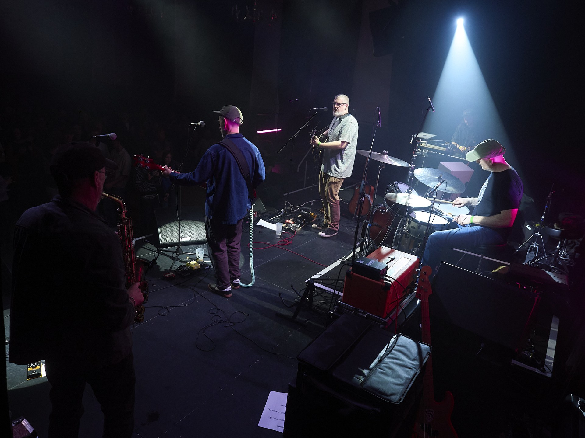Lo-Hi-Lo performing, viewed from the side of the Sub Rooms stage